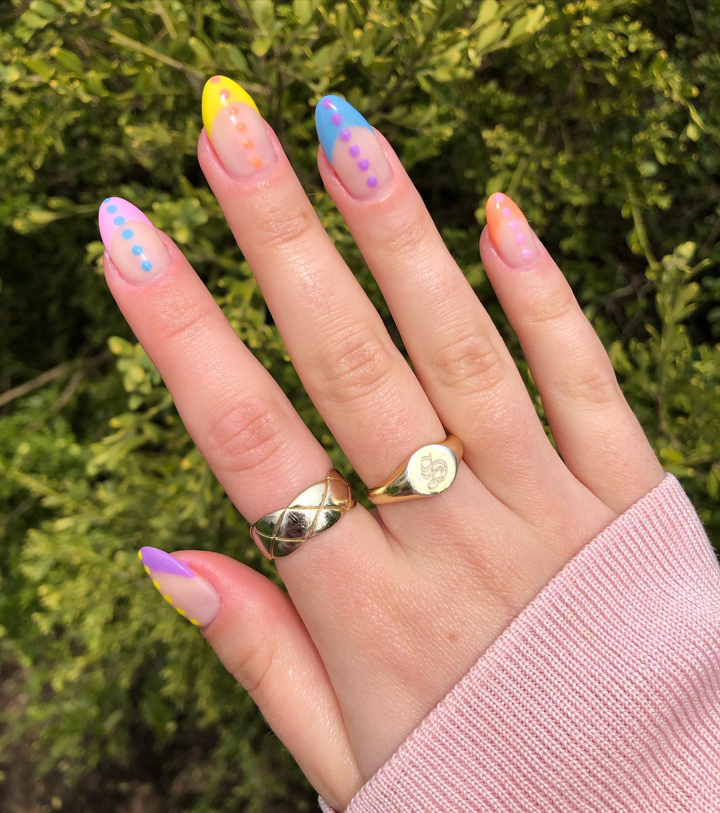 59 Summer Nail Colours and Design Inspo for 2021 : Colourful tiny dot on  white nails