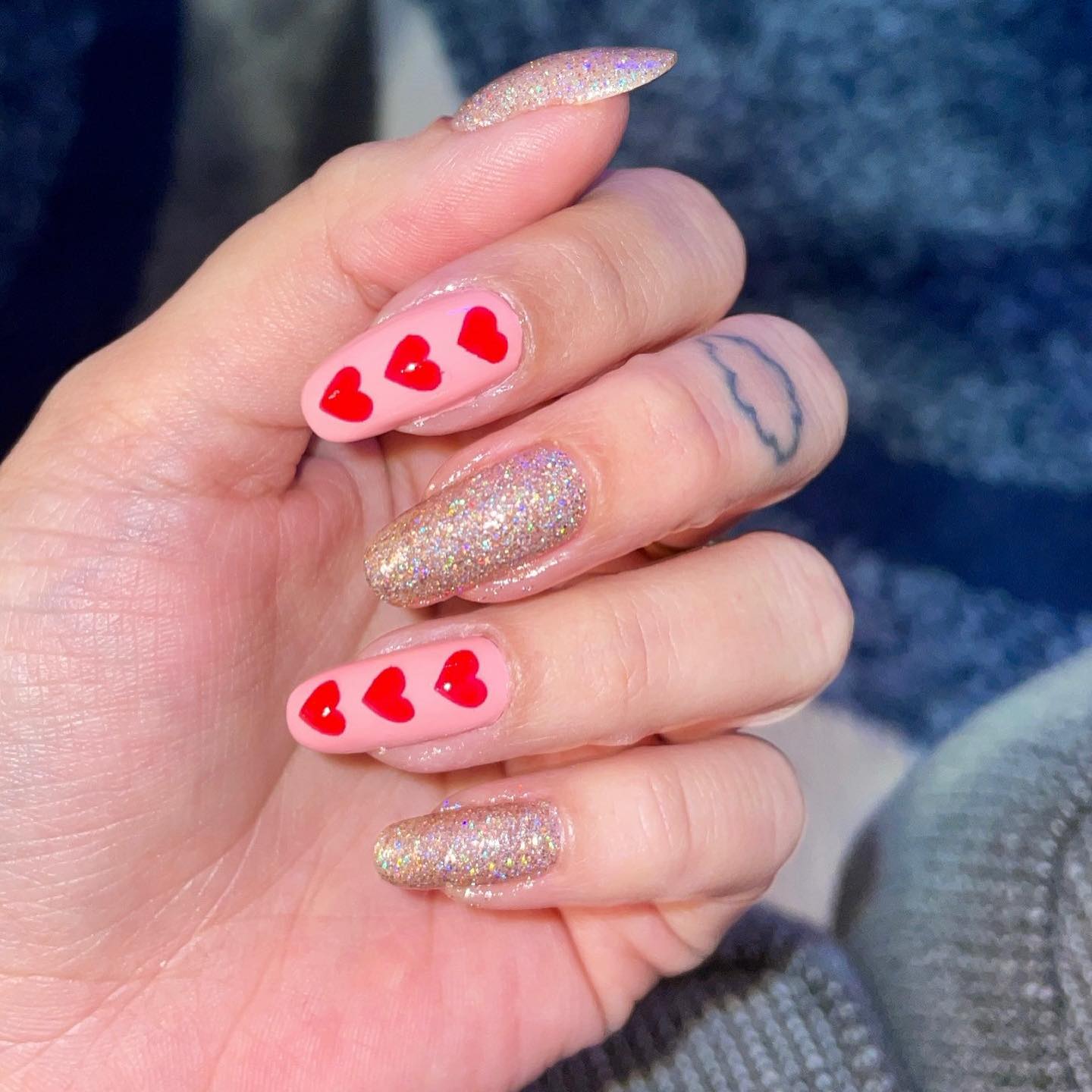 42 Cute Valentine's Day Nails for 2022 : LV Soft Pink French Tips + Hearts