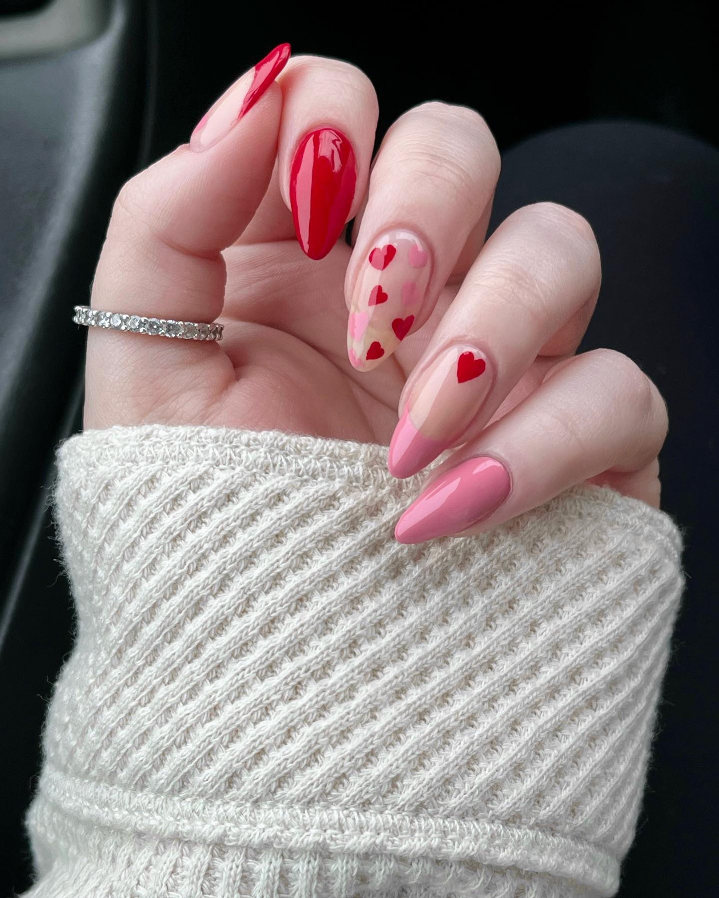 42 Cute Valentine's Day Nails for 2022 : LV Soft Pink French Tips + Hearts