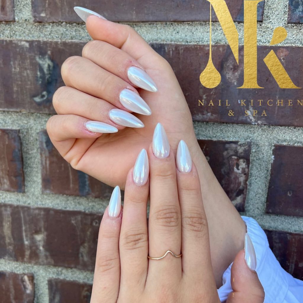 White Glazed Donut Nails