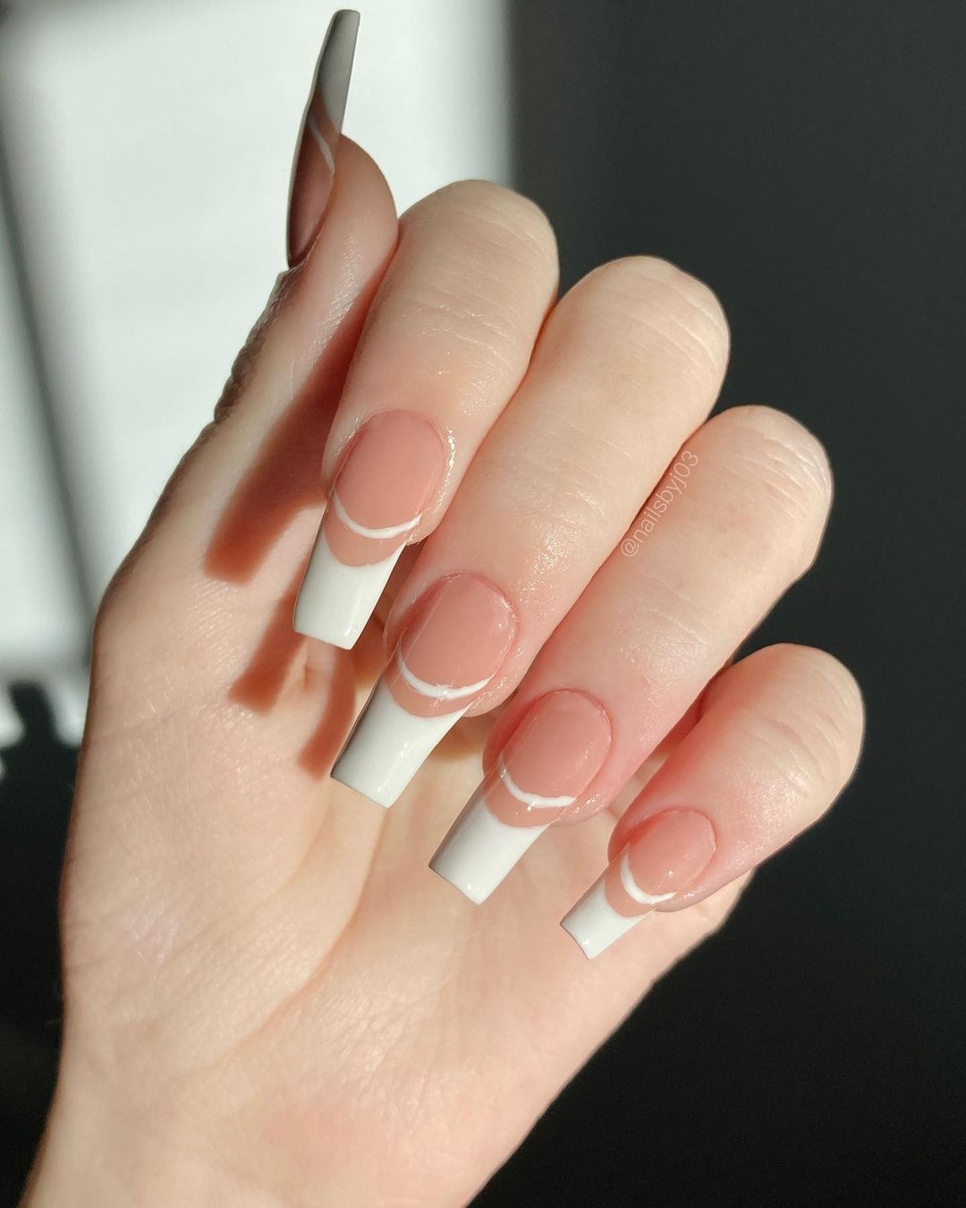 white nail art