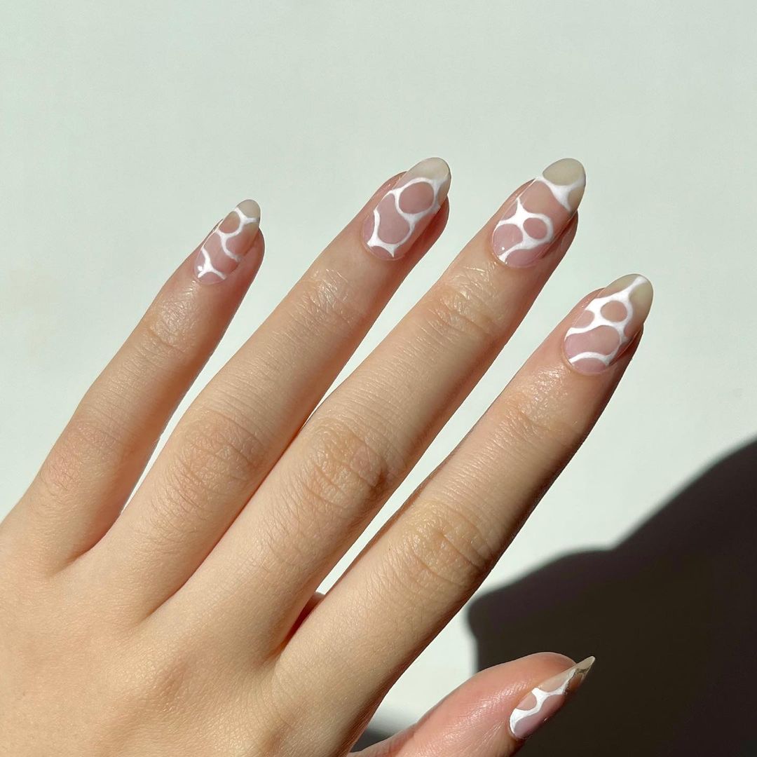 white nail art