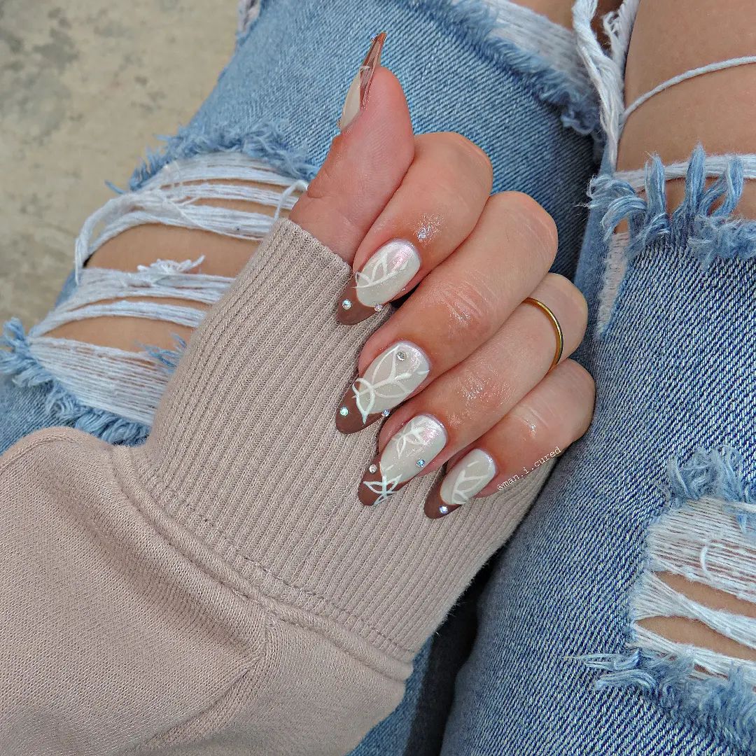 white nail art