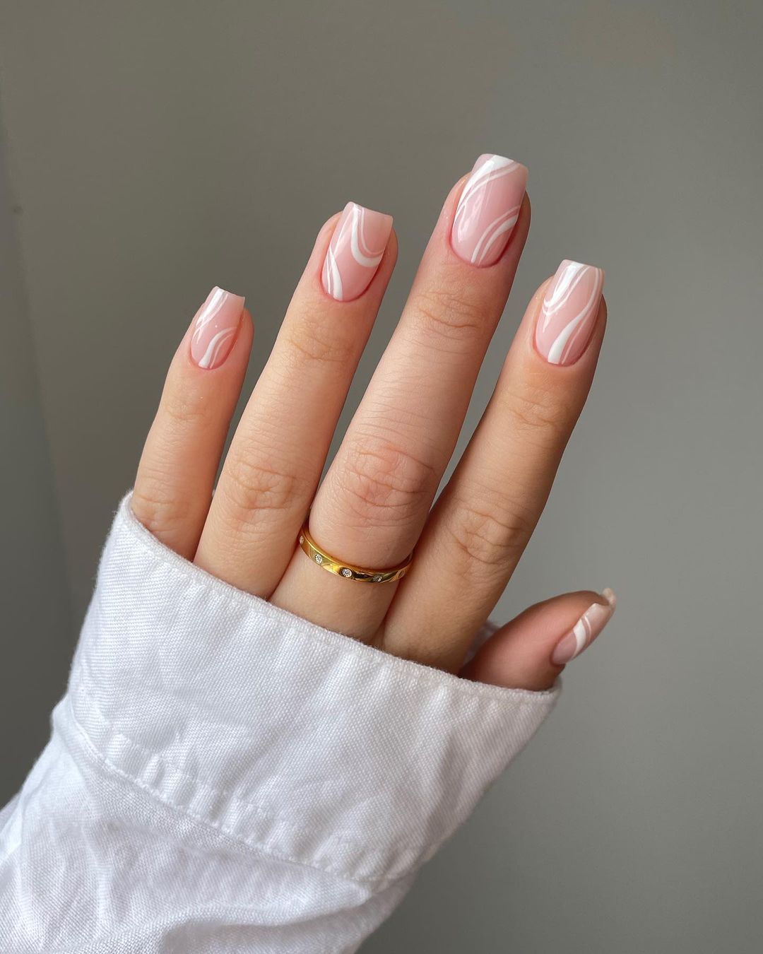 white nail art