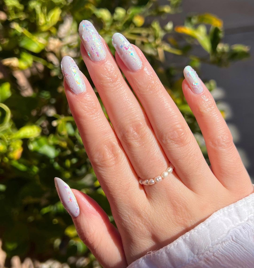 white nail art