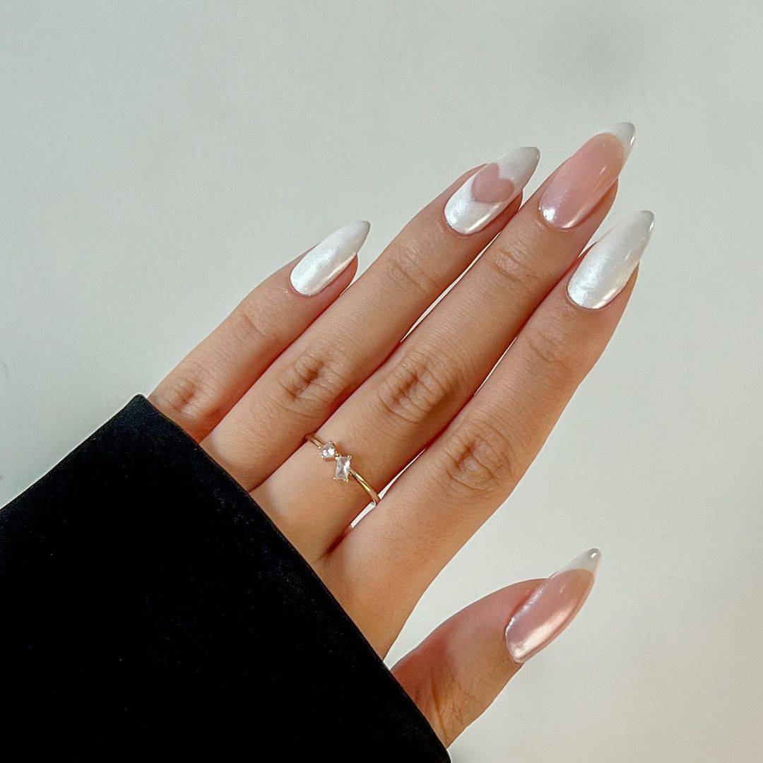 white nail art