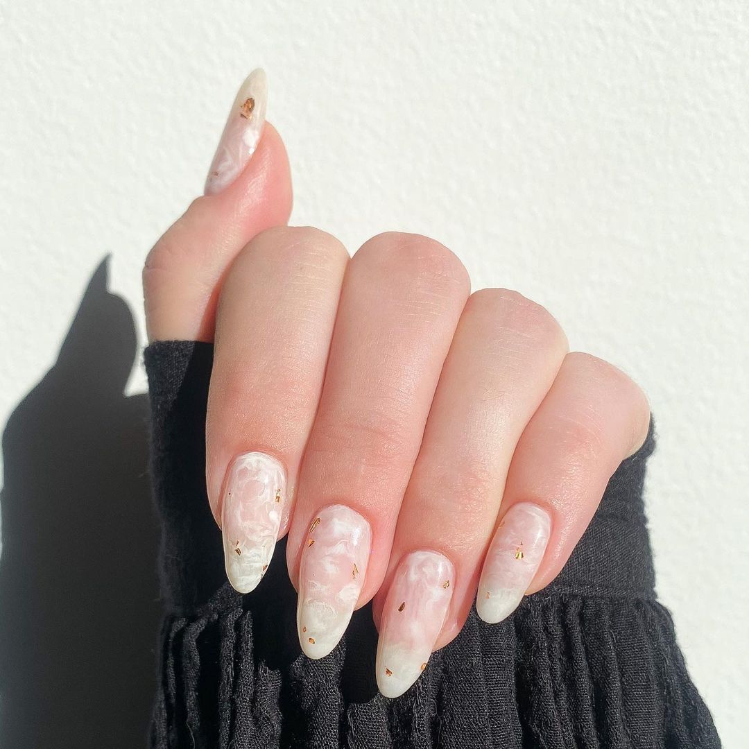 white nail art