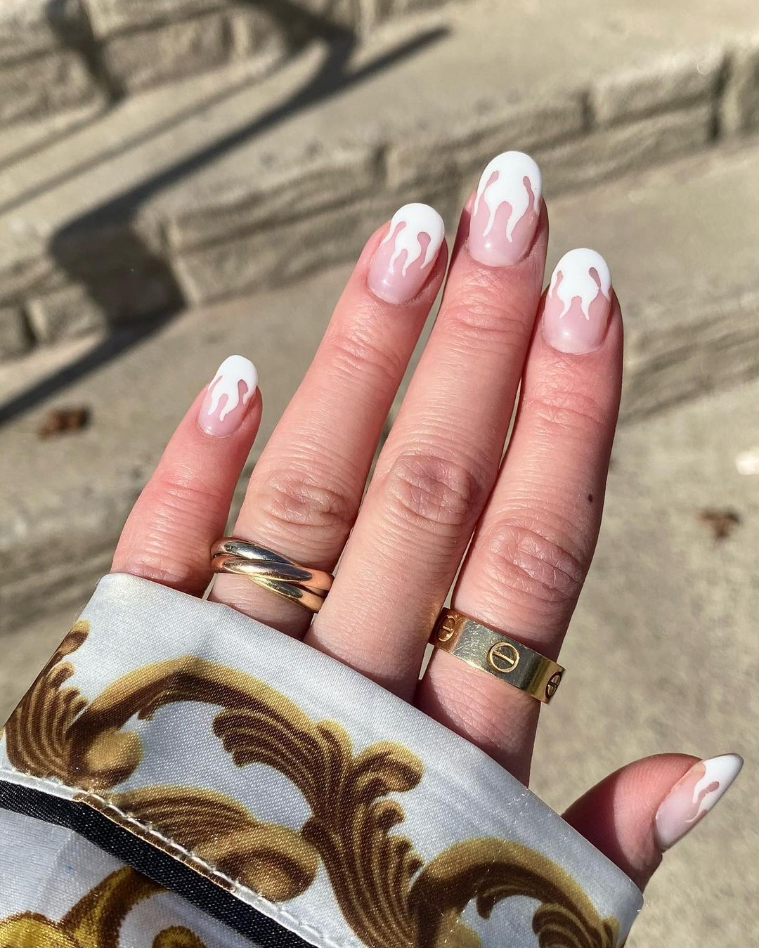 white nail art