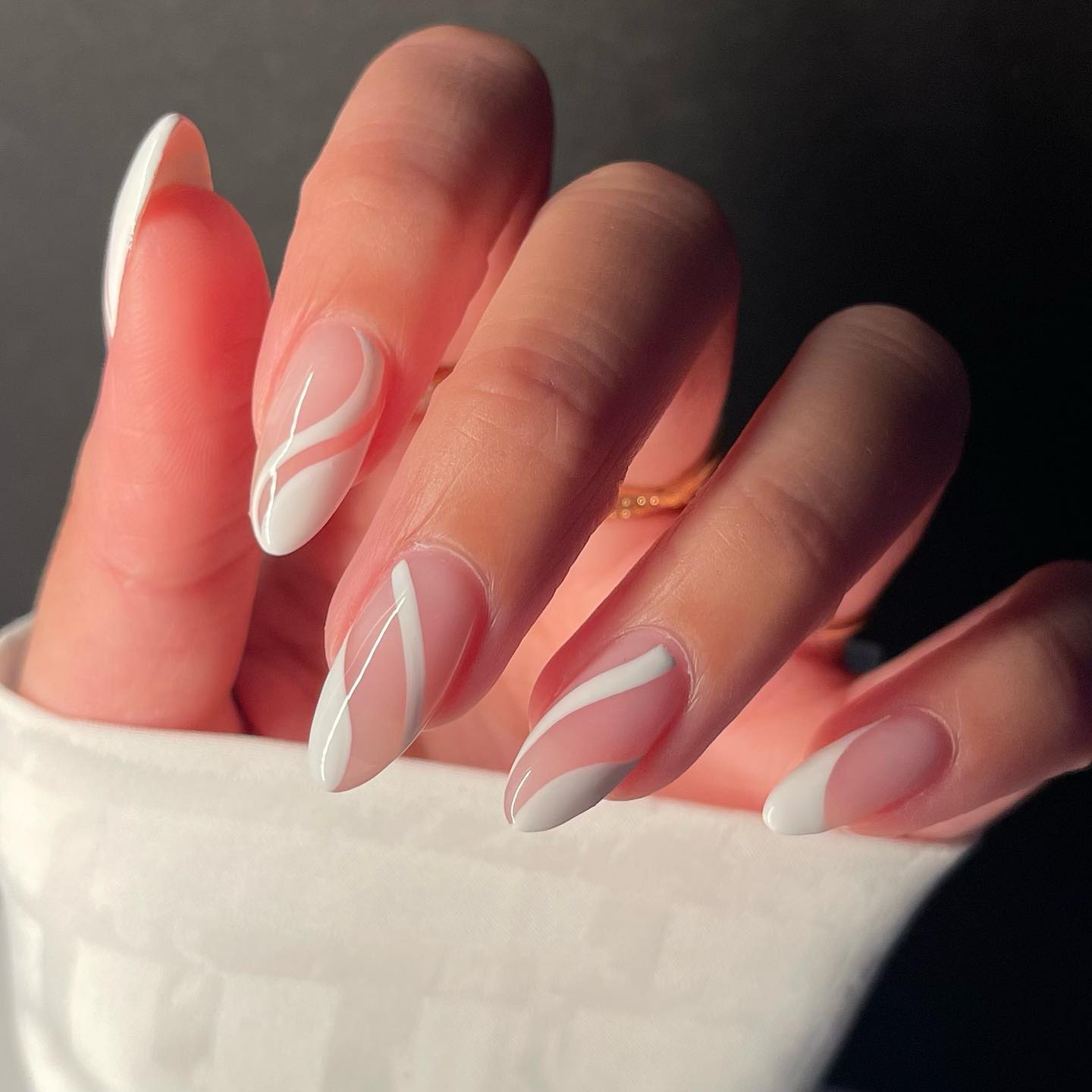 white nail art