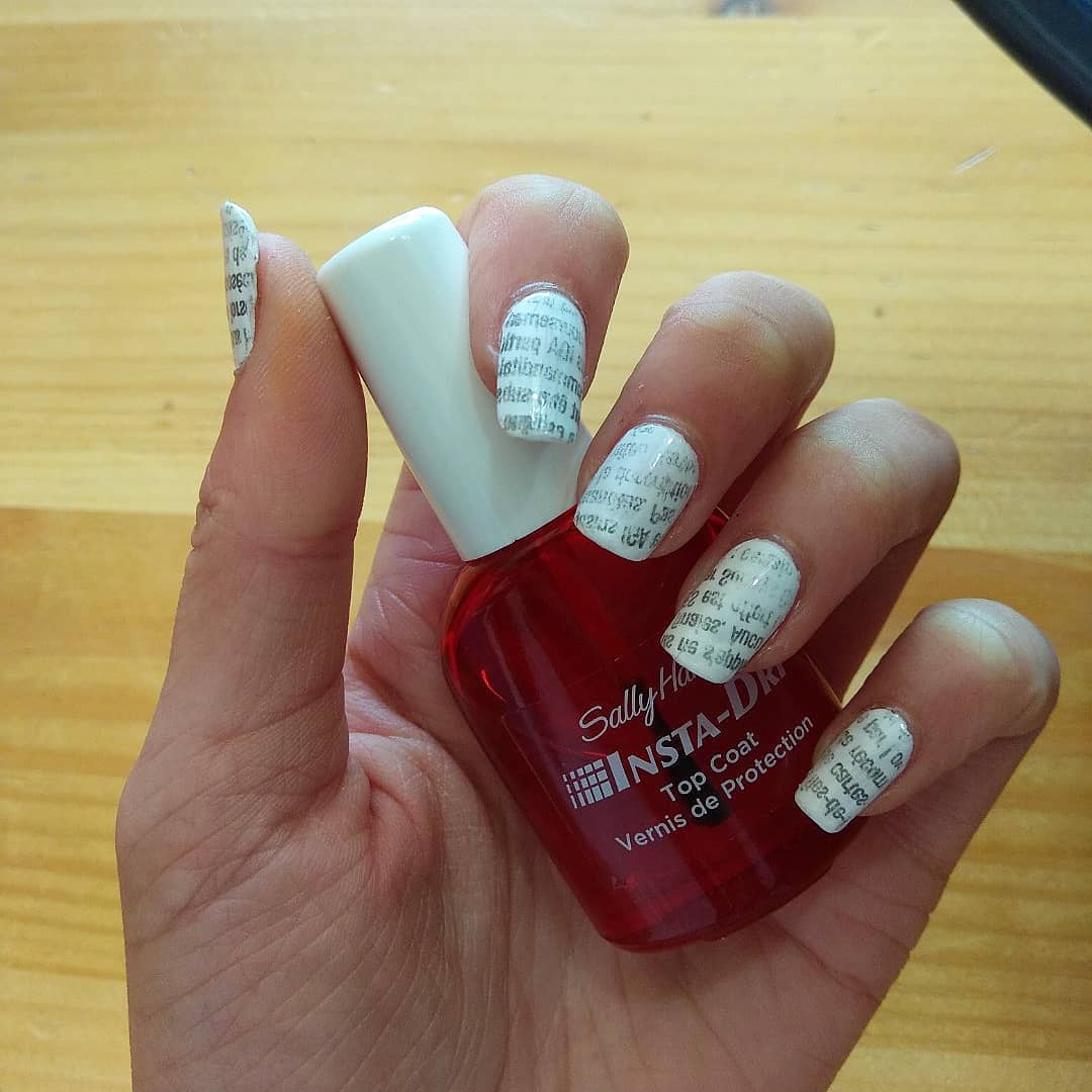 white nail art