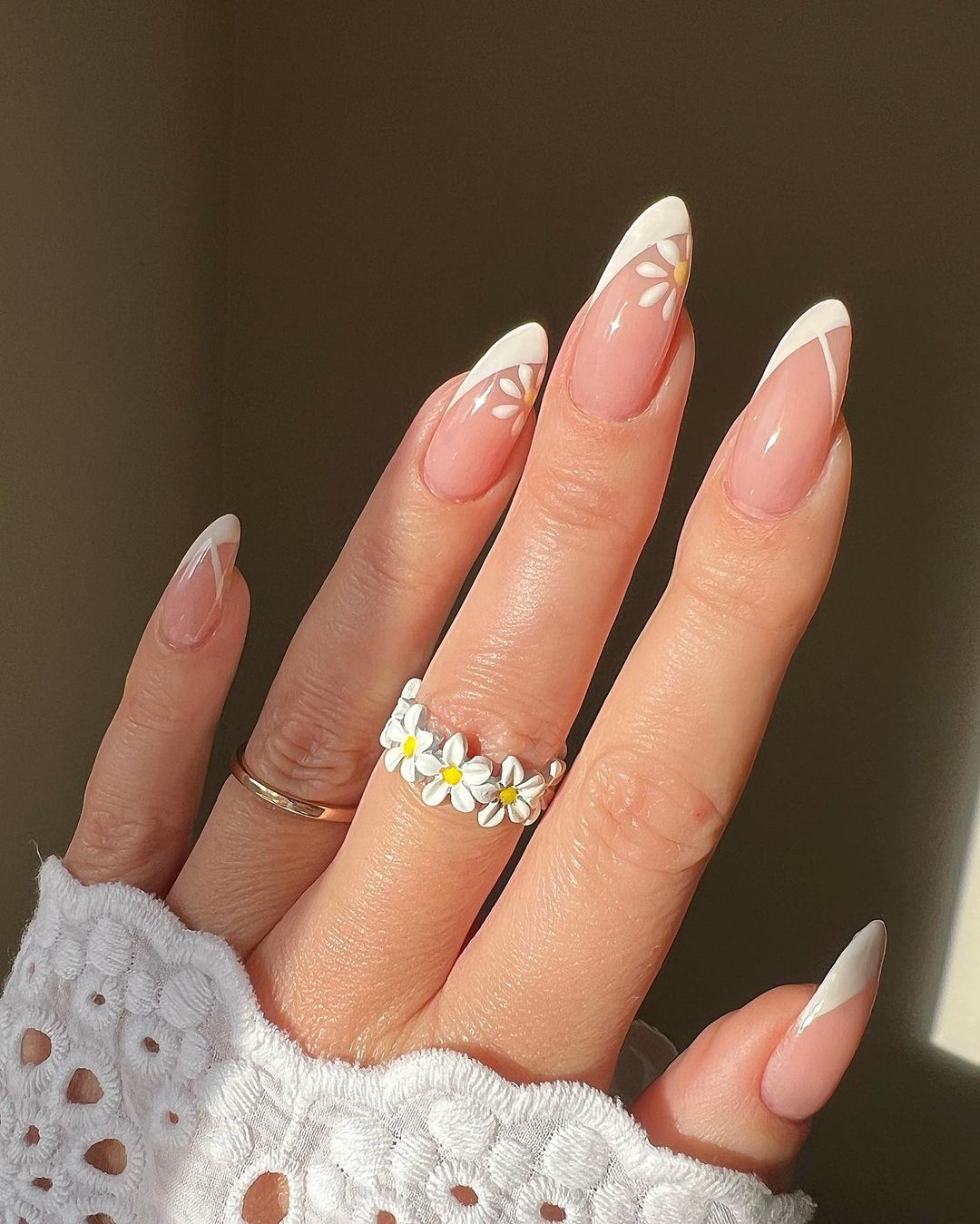 white nail art